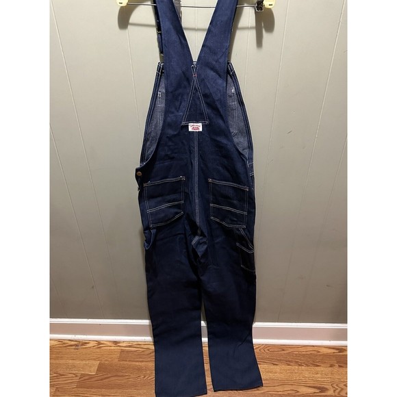 Roundhouse Pants Nwot Round House Denim Bib Overalls Adult 32x36 966 Dark Carpenter Usa Big